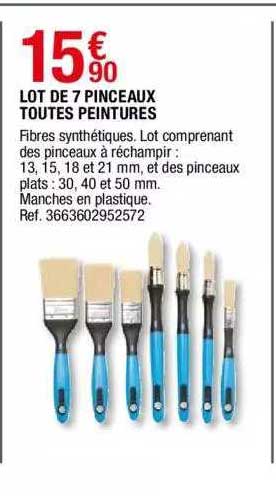 lot de 7 pinceaux toutes peintures