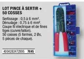 lot pince à sertir + 50 cosses