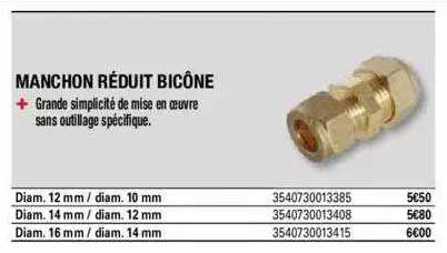 manchon réduit bicône