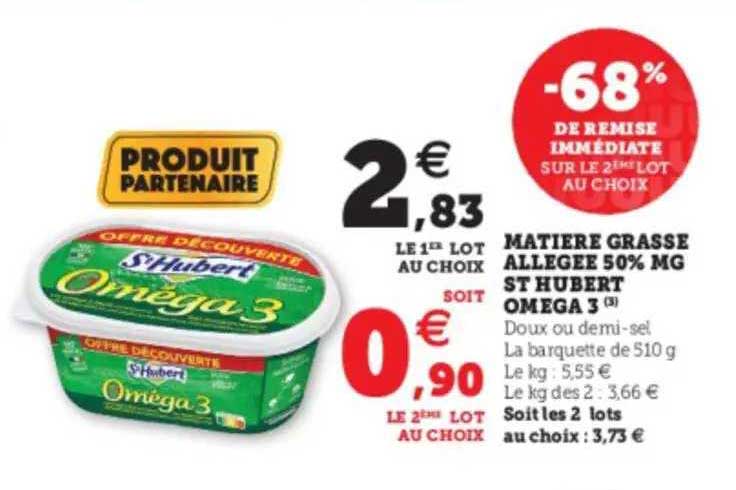 matière grasse allégée 50% mg st hubert oméga 3