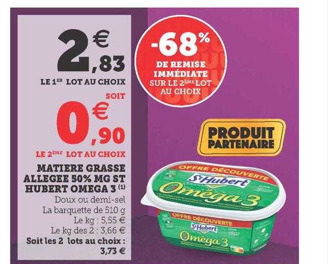 matière grasse allégée 50% mg st hubert oméga 3
