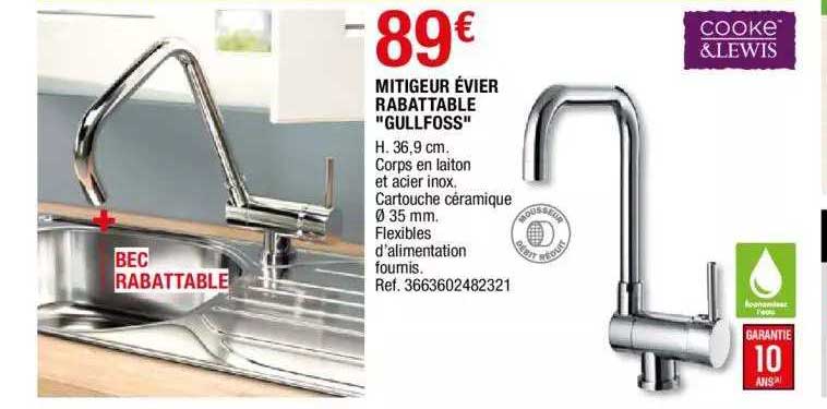 mitigeur évier rabattable "gullfoss" cooke & lewis