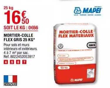 mortier-colle flex gris 25 kg mapei