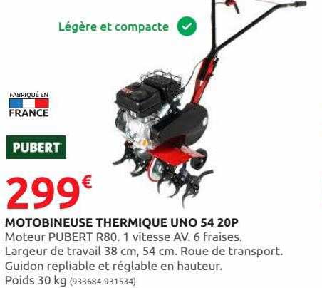 motobineuse thermique uno 54 20p pubert