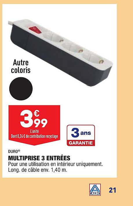 multiprise 3 entrées duro