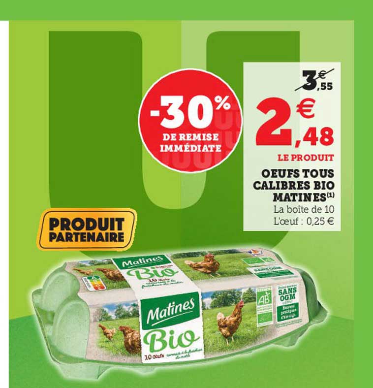 oeufs tous calibres bio matines