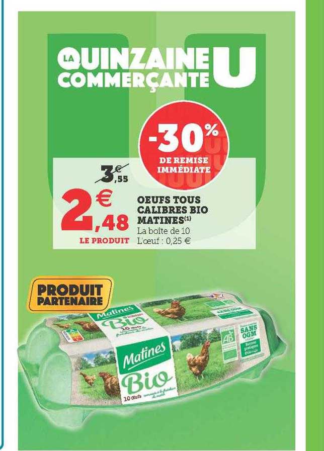 oeufs tous calibres bio matines