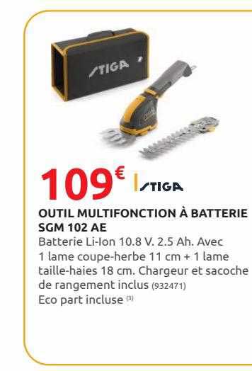 outil multifonction à batterie sgm 102 ae stiga