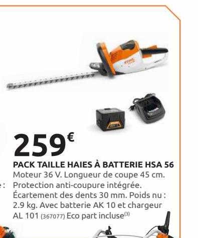 pack taille haies à batterie hsa 56