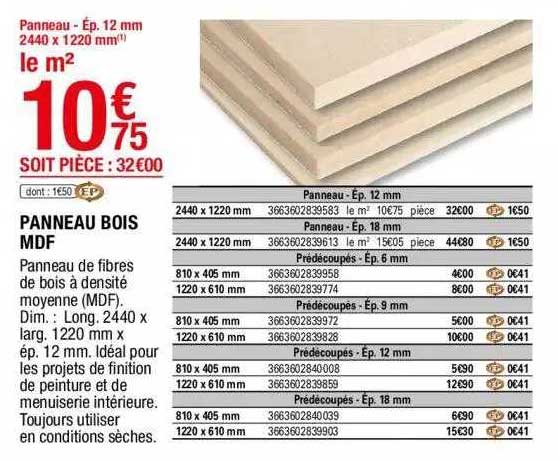 Panneau Bois Mdf