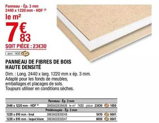 panneau de fibres de bois haute densité