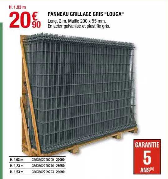panneau grillage gris "louga"