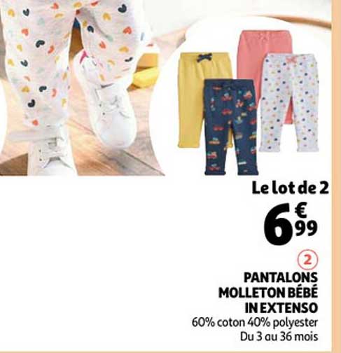 pantalons molleton bébé in extenso