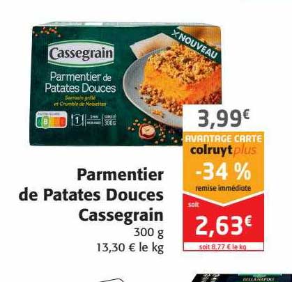 parmentier de patates douces cassegrain