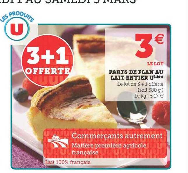 Parts De Flan Au Lait Entier U