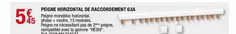 peigne horizontal de raccordement 63a