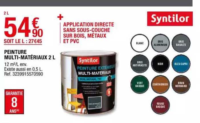 peinture multi-matériaux 2 l syntilor