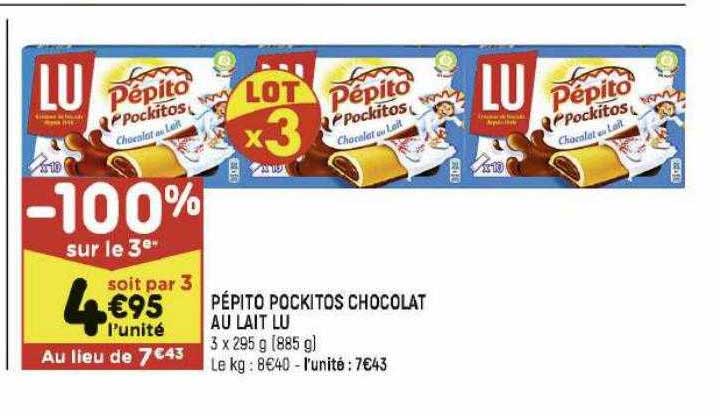 pépito pockitos chocolat au lait lu