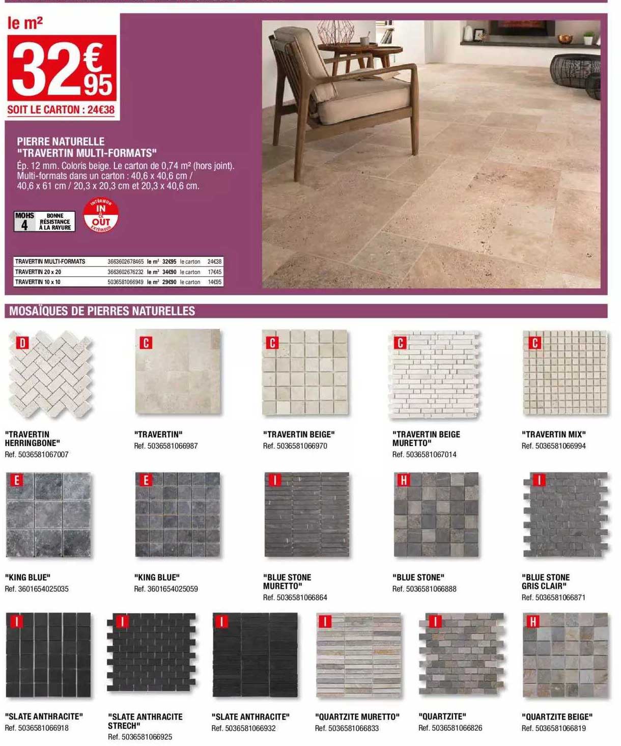 pierre naturelle "travertin multi-formats"