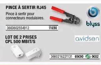 Pince à Sertir Rj45, Lot De 2 Prises Cpl 500 Mbit-s