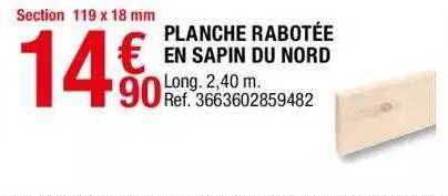 planche rabotée en sapin du nord