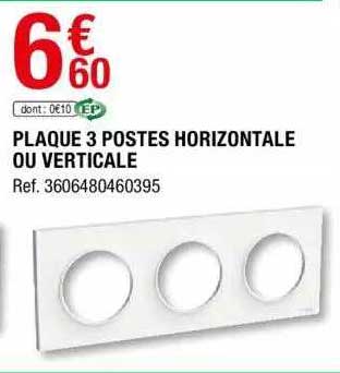 plaque 3 postes horizontale ou verticale