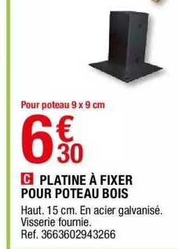 Platine à Fixer Pour Poteau Bois