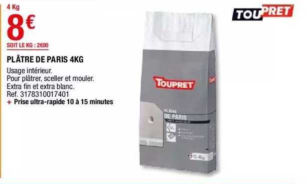 plâtre de paris 4kg toupret