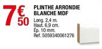 Plinthe Arrondie Blanche Mdf