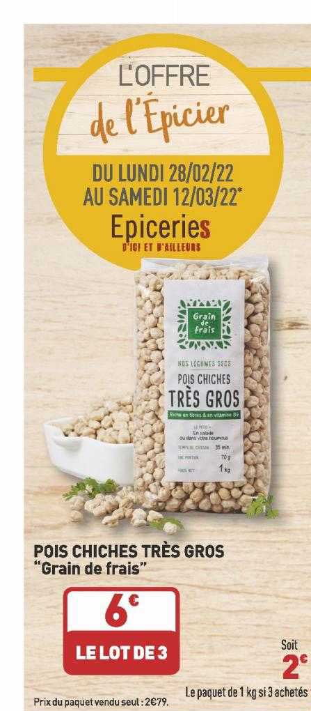 Pois Chiches Très Gros "grain De Frais"