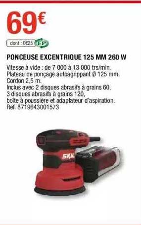 ponceuse excentrique 125 mm 260 w