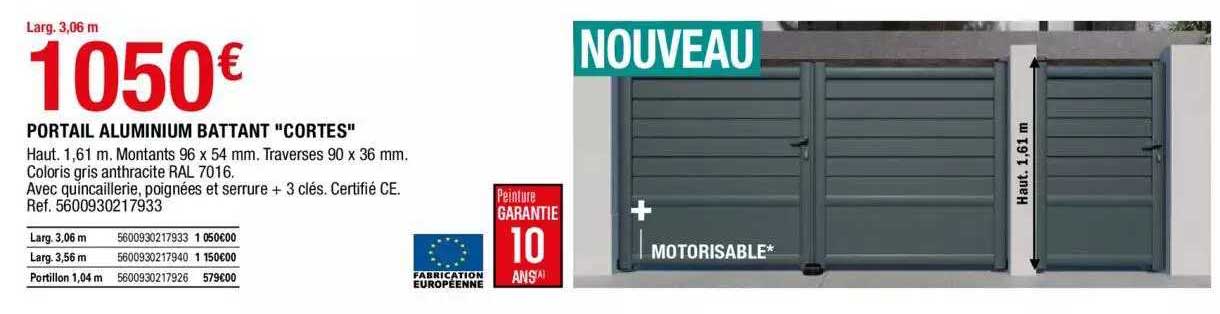 Portail Aluminium Battant "cortes"