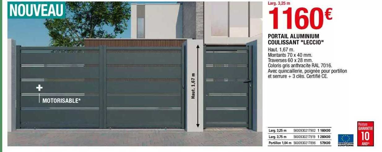 Portail Aluminium Coulissant "leccio"