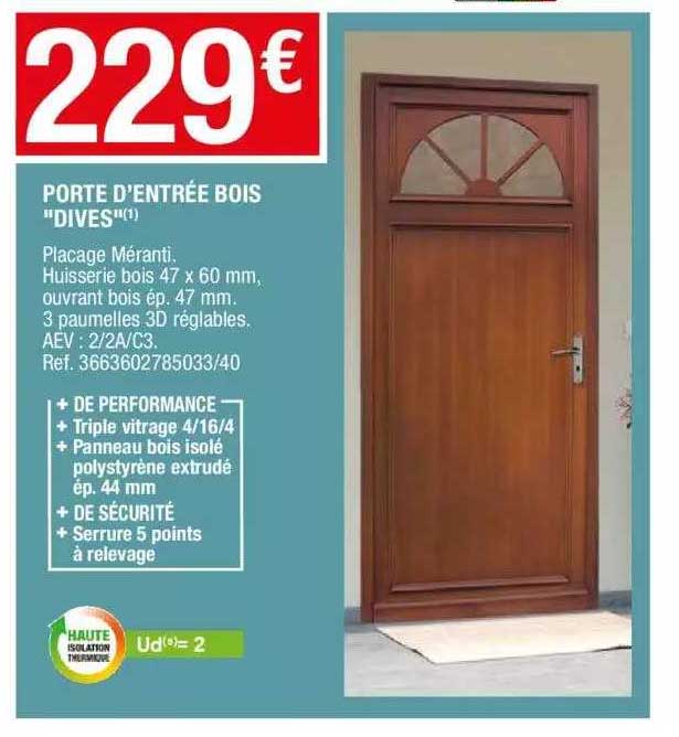 porte d'entrée bois "dives"