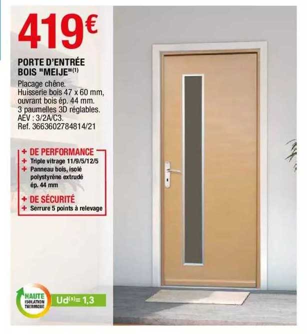 porte d'entrée bois "meije"