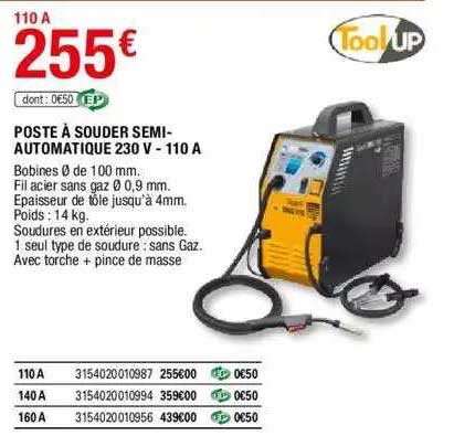 poste à souder semi-automatique 230 v - 110 a tool up