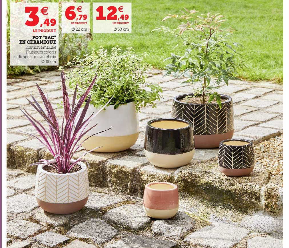 Pot "sac" En Céramique