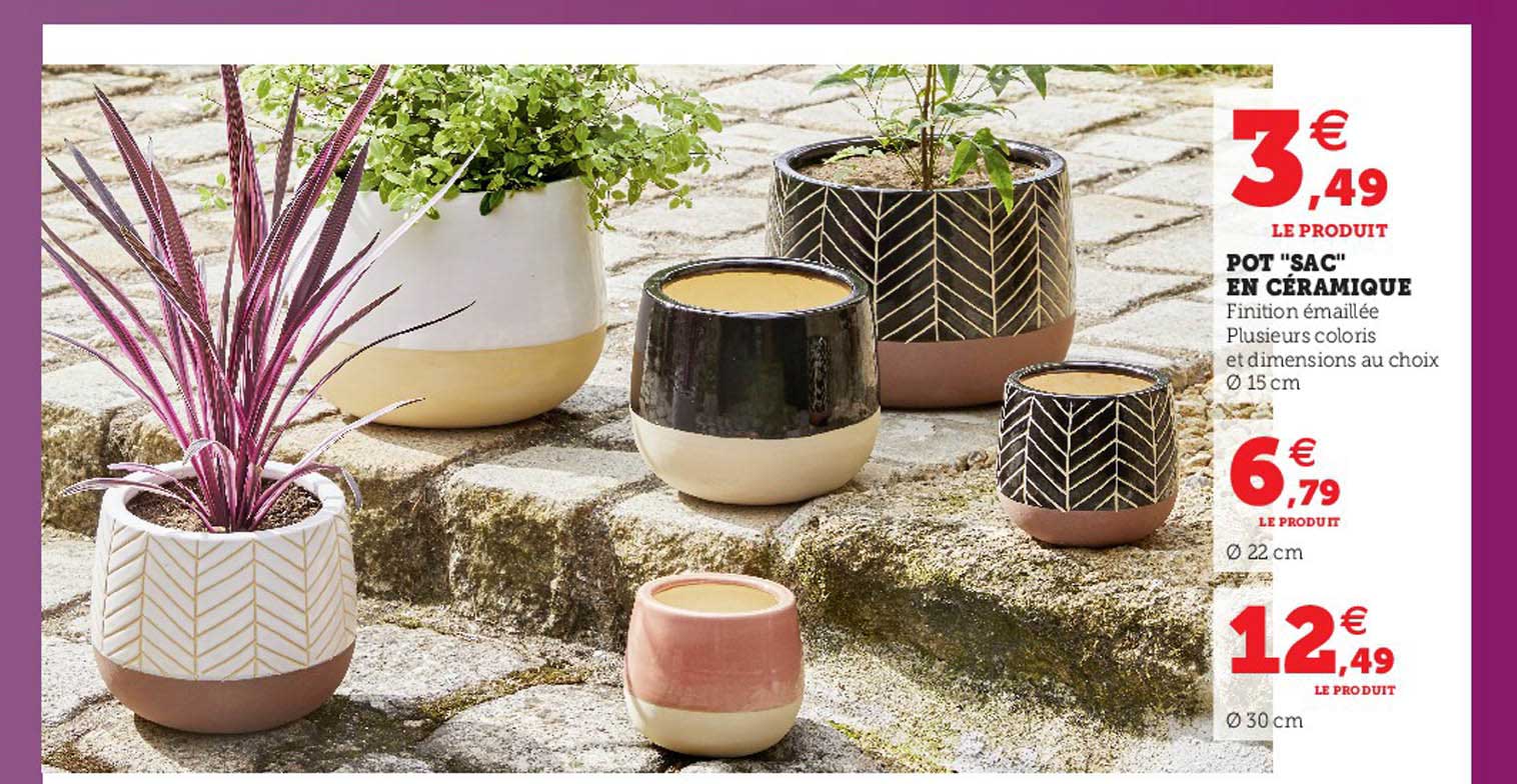 Pot "sac" En Céramique