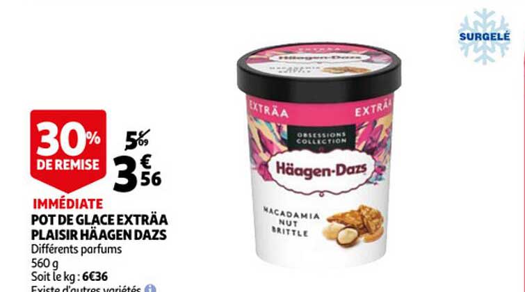 pot de glace exträa plaisir häagen dazs