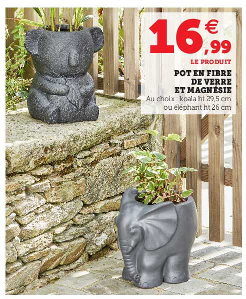 Pot En Fibre De Verre Et Mangésie