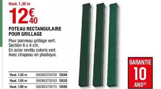Poteau Rectangulaire Pour Grillage