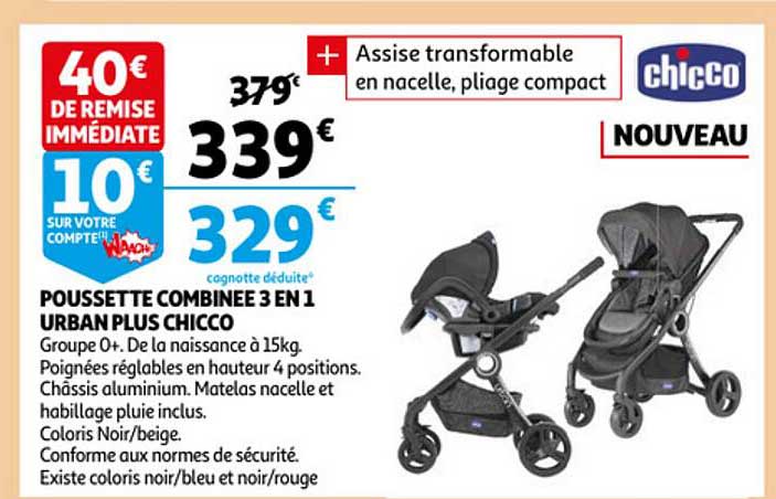 poussette combinée poussette combinée 3 en 1 urban plus chicco
