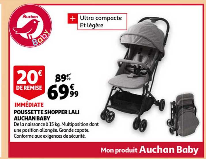 poussette shopper lali auchan baby