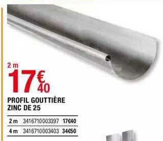 profil gouttière zinc de 25