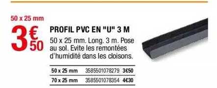 profil pvc en "u" 3 m