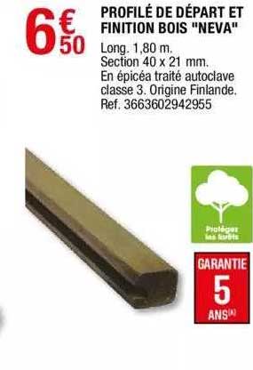 profilé de départ et finition bois "neva"