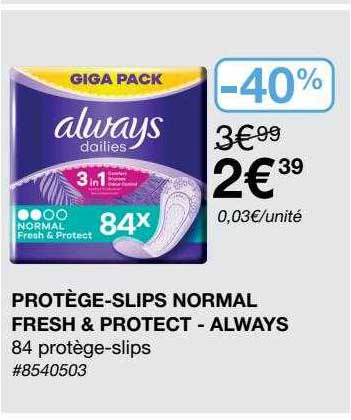 protège-slips normal fresh & protect - always