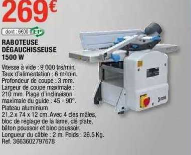 Raboteuse Dégauchisseuse 1500 W