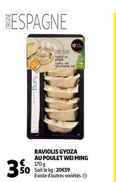 raviolis gyoza au poulet wei ming