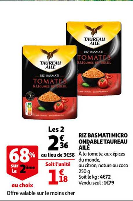 riz basmati micro ondable taureau ailé